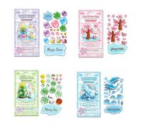 Crystal Stacked 3D Building Stickers - DIY Cute Mini Scenes for Stress Relief, Crystal Stacked 3D Building Stickers, 3D Puffy Cartoon Resin Decorative Stickers Kit for Kids & Adults (Mix 4pcs)