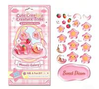 Crystal Stacked 3D Building Stickers - DIY Cute Mini Scenes for Stress Relief Pass The Time, 3D Puffy Cartoon Resin Decorative Stickers Kit for Kids & Adults Desktop Ornaments (h)