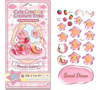 Crystal Stacked 3D Stackable Stickers, DIY Cute Mini Scenes for Stress Relief, Puffy Cartoon Resin Decorative Stickers Kit for Desktop Ornaments, Reusable Tiny Sticker for Craft and Gift