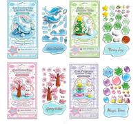 Crystal Stacked 3D Stackable Stickers, DIY Cute Mini Scenes for Stress Relief, Puffy Cartoon Resin Decorative Stickers Kit for Desktop Ornaments, Reusable Tiny Sticker for Craft and Gift