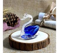Crystal statue， Crystal Gifts,Glass Figurines,1 Pc 6 Colors Cute Swan Collection Diamond Animal Paperweight Table Craft Home Decor pink (Color : Blu)(Blu)