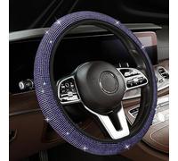Crystal Steering Wheel Cover for Hyundai i10/i20/i30/ix20/Solaris/Veloster/Liftback IONIQ, 38CM Universal Stretch Car Steering Wheel Cover with Diamonds Car Accessories,L Purple