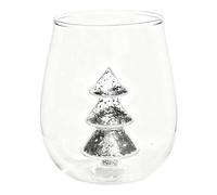 Crystal Stemless Wine Glass,3D Wine Glass Cup with Christmas Tree,Christmas Stemless Wine Glasse,Wine Glasses Xmas Tree Green Glitter for Home Bar Xmas Party,Juice Glasses