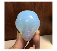Crystal Stone 2" Alien Skull Statue Crystal Decoration Gemstone Natural Stone Presents (Color : White opalite)