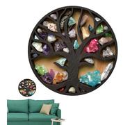 Crystal Stone Display, Crystal Shelf Display in the form of a living tree for the house, the floating wall shelves wooden supports for stones, statues, the perfect choice for the decoration of the