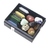Crystal Stone Kit - 14X Crystals and Stones | Meditation Gemstone, Raw Crystal Chakra Start Collection for Beginners Meditation Yoga