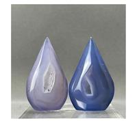 Crystal Stone Natural Blue Agate Geode Free-Form Ornaments Home Decoration crystal stone holder necklace(92g 65mm 65mm)