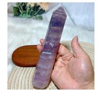 Crystal Stone Natural Crystal Purple Flourite Rainbow Big Tower Home Decorations crystal stone holder necklace(694g 207mm)
