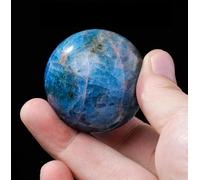 Crystal Stone Sphere with Stand,Blue Apatite Quartz Ball,Small Polished Gemstone Gift for Home or Office,60~65mm