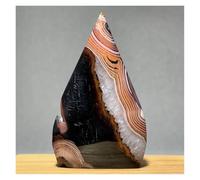 Crystal Stone Striped Agate Free Form Torch Natural Mineral Crystal Home Decoration crystal stone holder necklace(125g 79mm)