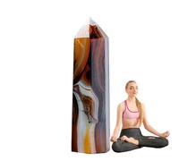 Crystal Stone Tower Meditation Wand, Natural Raw Decorative Handmade Crystal Wand for Meditation, Relaxation, and Healing, Spiritual Calming Stones for Home, Kids and Adults, D