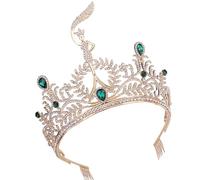 Crystal Studded Pageant Tiaras, Multicolor, gold white diamon, B | Delicate Multicolor Crystal Tiaras, Decoration for Proms Pageants and Festival Cosplays, Birthday Celebration