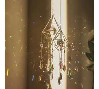 Crystal Sun Catcher Pendant Wind Chimes, Window Hanging Ornament, Chandelier Aurora Rainbow Crystal Prisms Ornament Garden Outdoor Home Hangings Decoration