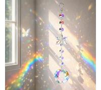 Crystal Sun Catchers for Windows,Suncatcher Kit with Hanging Crystals,Stained Glass Window Decorations,Friendship & Healing Gifts for Women,Garden Ornaments Outdoor,Sun Catcher Crystals,Style B