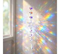 Crystal Sun Catchers for Windows,Suncatcher Kit with Hanging Crystals & Stained Glass Window Decorations,Friendship & Healing Gifts for Women,Garden Ornaments Outdoor,Crystal Ornaments,Style J