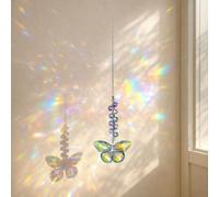 Crystal Sun Catchers for Windows,Suncatcher Kit with Hanging Crystals & Stained Glass Window Decorations,Friendship & Healing Gifts for Women,Garden Ornaments Outdoor,Crystal Ornaments,Style D