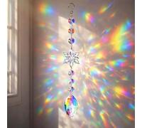 Crystal Sun Catchers for Windows,Suncatcher Kit with Hanging Crystals & Stained Glass Window Decorations,Friendship & Healing Gifts for Women,Garden Ornaments Outdoor,Crystal Ornaments,Style K