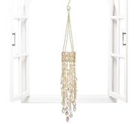 Crystal Suncatcher, 19.7 Inch Rainbow Maker Prism Wind Chime Hanging Sunlight Catcher & Light Reflection Art Decor for Home Living Room Window Garden Patio Balcony Outdoor Decoration