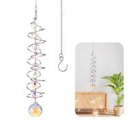 Crystal Suncatcher Crystal Wind Chimes Colorful Hanging Suncatcher With Octagonal Beads And Chain Gazing Ball Spiral Tail Ball And Chain Crystals Wedding Birthday Party Gifts For Indoor Outdoor Garden