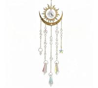 Crystal Suncatcher for Windows, Sun Catcher with Sun and Moon Design, Hanging Crystals Indoor Outdoor Decor, Rainbow Maker for Home Garden Car, Gift for Women on Mother’s Day Valentine’s Christmas