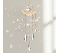Crystal Suncatcher, Large Suncatchers for Windows Hanging, Prism Rainbow Maker Crystal Sun Catcher, Sun and Moon Catchers for Indoor Window Hanging, Outdoor Home Garden, Room Decor, Gift for Women