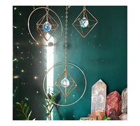 Crystal Suncatcher LOOGOOL Sun Catchers Cage Window Hanging Rainbow Maker Home Decor Gift, Boho Love Wall Decoration Set of 3