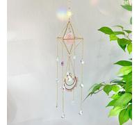 Crystal Suncatcher Rose Quartz, Spiritual, Sun Catcher Hanging for Windows, Rainbow Maker, Crystal Indoor Garden Home Decor, Natural Gemstone Boho Decor (Rose Quartz)
