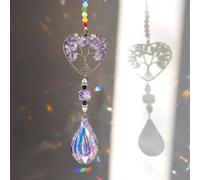 Crystal Suncatcher Sun Catchers for Windows Chakra Tree of Life Sun Catcher Natural Healing Crystals Tree of Life Ornament with Gemstone Pendant Crystal Gifts for Home Decor 40 * 5cm