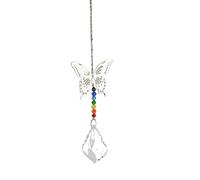 Crystal Suncatcher Sun Moon Tree Wind Chime Prisms Hanging Angel Butterfly Pendants Rainbow Chaser Garden Decor Window Drop Bell(S6 wind chimes)
