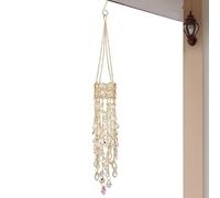 Crystal Suncatcher Wind Chime Hanging Decor - Rainbow Light Prism for Window | Faceted Glass Beads with Metal Chain Build, Sunlight Reflection Effect, Ideal for Home Living Room Garden Patio Balcony S