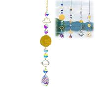 Crystal Suncatchers,Rainbow Prism Suncatcher,Stained Glass Window Hangings,Hanging Garden Ornaments Outdoor,Chain Pendant Ornament Colorful Crystal Glass Balls for Window Garden Wedding Decorations,A