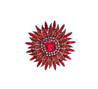 Crystal Sunflower Brooch With Diamonds, Sunflower Women'S Corsage Brooch Accessory, Red