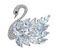 Crystal Swan Brooch for Women and Girls Sparkling Rhinestone Animal Pin