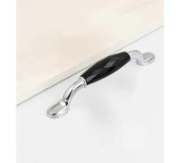 Crystal T Bar Drawer Pull Handles for, New Silver Black, 96mm(3.7in) | Shatterproof Acrylic Crystal Effect, Faceted Glitter Finish, Modern T Bar Design Fits 128mm Hole Centres