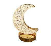 Crystal Table Lamp, 3 Color Changing Touch Crystal Lamp LED Rechargeable Crystal Diamond Table Lamps Acrylic Modern Style Bedside Lamp, Moon