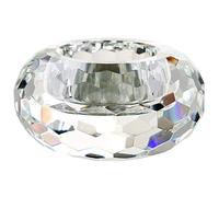Crystal Tea Light Holder Medium 5x10cm - Luxury Diamond-Cut Glass Candle Stand for Centrepiece, Dining Table & Party Decor - Single Piece