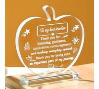 Crystal Teacher Appreciation Gifts for Teacher from Students, Thank You Gifts for Teacher Women Glass Engraved Keepsake Office Desk Home Ornaments for Teacher