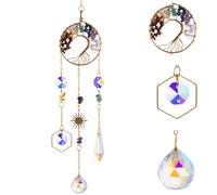 Crystal Tears Crystal Tree Life Hanging Ornament Handmade,Healing Crystal Decor Tree of Li/fe,Hanging Crystals Dream Catcher,Tr/ee of Lif/e Crys/tal Gifts for Women,Hanging Crysta/ls for Windows,Cars