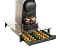 Crystal Tempered Glass Coffee Pod Storage Drawer Compatible with Nespresso OriginalLine Capsules Holder Holds 60 Original Line Pods Kitchen Organizer