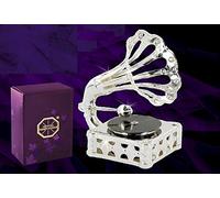 CRYSTAL TEMPTATIONS -Silver Plated Gramophone figurine embellished with crystals from Swarovski