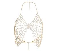 Crystal Thoracic Chain Beach Wedding Accessory Women Bra Tops Hollow Out Body Chain Fine Chest Chain