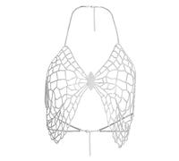Crystal Thoracic Chain Beach Wedding Accessory Women Bra Tops Hollow Out Body Chain Fine Chest Chain