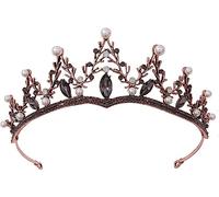 Crystal Tiara Crown, Adult Crown, Black Crystal Rhinestone Crown Bride Queen Princess Wedding Hair Accessory Elegant Ti