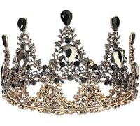 Crystal Tiara Crown, Adult Crown, Women Hair Accessories Crown Tiara Women Black Crystal Round Crown Princess Wedding P