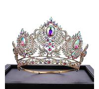 Crystal Tiara Crowns for Women 12cm high Super Beauty Contest Awards Crown Queen ab Color Crown Parade, Dress Show Headdress,9