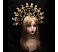 Crystal Tiara Crowns for Women Halo Crown Headpiece Handmade Gothic Punk Women Goddess Angel Headband Costume Accessories,6