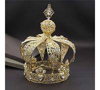 Crystal Tiara Crowns for Women Popular Baroque Vintage Royal King Diadem Prom Party Male Cake Party Prom Wedding Hair Jewelry Man Crown Round,Silver