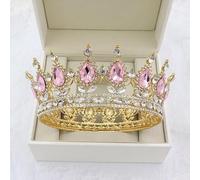 Crystal Tiara Crowns for Women Vintage Royal Queen King Tiaras Crowns Women's Pageant Prom Diadem Hair Ornaments Bridal Women Wedding Jewelry Accessories,Red