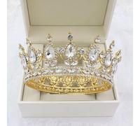 Crystal Tiara Crowns for Women Vintage Royal Queen King Tiaras Crowns Women's Pageant Prom Diadem Hair Ornaments Bridal Women Wedding Jewelry Accessories,Red