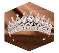 Crystal Tiaras and Crowns for Women - Wedding and Birthday Party Princess Crown Hair Accessories - Bride Rhinestone Headband(Silver+White)